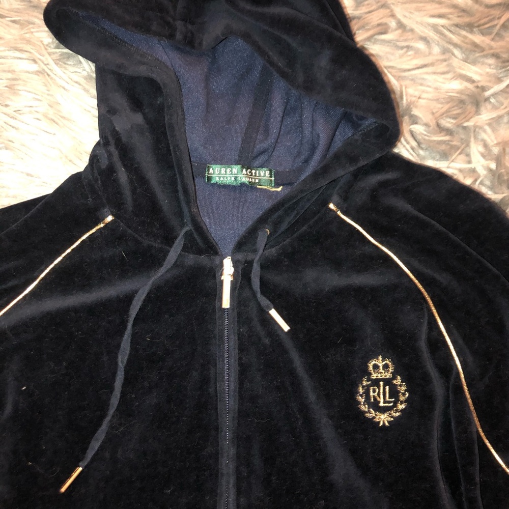 Ralph Lauren velour zip up